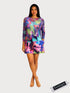 Asymmetrical Mesh See - Through Poncho Top - T2637
